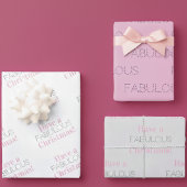 Schön Weihnachten | Rosa graue Typografie Geschenkpapier Set