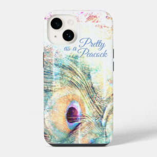 Schön wie ein Pfau Pastellweiß iPhone 14 Hülle