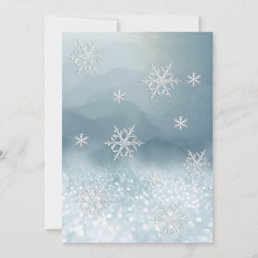 Schön Winter Wunderland Glitzer Blau Süß 16 Einladung (Rückseite)