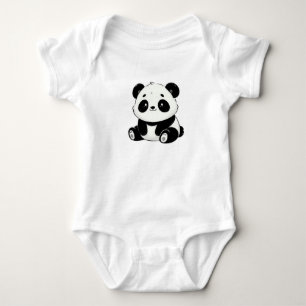 Schön zeichnend Schwarz-Weiß-Panda Baby Strampler