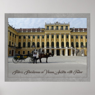 Schönbrunn Palace in Vienna, Austria with Fiaker Poster
