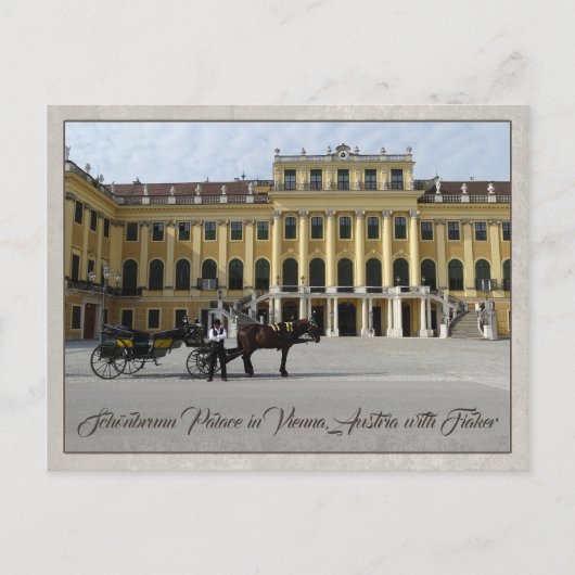Schönbrunn Palace in Vienna, Austria with Fiaker Postkarte (Vorderseite)