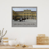 Schönbrunn Palast in Wien, Österreich mit Fiaker Poster (Küche)