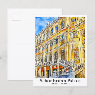 Schönbrunn Schloss Wien Österreich Reise Wasserfar Postkarte