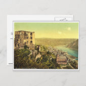 Schonburg und Oberwesel, Rhein, Deutschland, selte Postkarte (Vorne/Hinten)