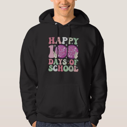 Schöne 100 Tage Diskothek Ball Groovy Retro Hoodie (Vorderseite)