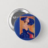 Schöne 1950er Jahre in blau Button (Vorne & Hinten)