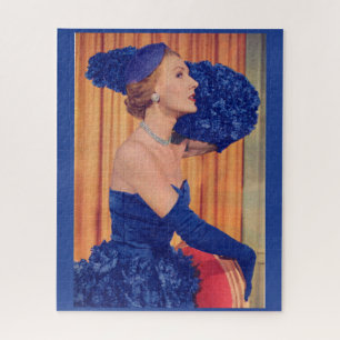 Schöne 1950er Jahre in blau Puzzle