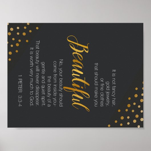 Schöne, 1 Peter 3 Schrift Verse Poster (Vorne)