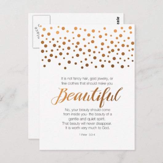 Schöne, 1 Peter 3 Schrift Verse Postkarte (Vorne/Hinten)