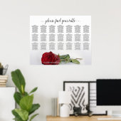 Schöne 21 Tisch-Rote Rose Hochzeitstabelle Poster (Heimbüro)
