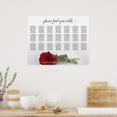 Schöne 21 Tisch-Rote Rose Hochzeitstabelle Poster (Küche)