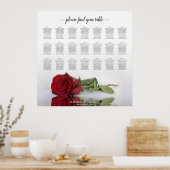 Schöne 21 Tisch-Rote Rose Hochzeitstabelle Poster (Küche)