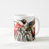 Schöne 3-D Hummingbirds/Poppies Kaffeetasse (VorderseiteRechts)