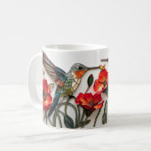 Schöne 3-D Hummingbirds/Poppies Kaffeetasse (Vorderseite Links)
