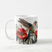 Schöne 3-D Hummingbirds/Poppies Kaffeetasse (Links)