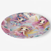 Schöne 3 Niedliche Tanzblumenhaine Pappteller (Schrägansicht)