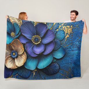 Schöne 3D-Blume Fleecedecke