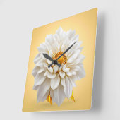 Schöne 3D-Blume Quadratische Wanduhr (Winkel)