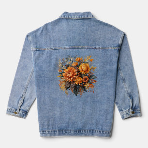 Schöne 3D HerbstBlume Jeansjacke