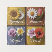 Schöne 3D-Holzschilder mit floraler Aufhellung Wandteppich (Vorderseite)