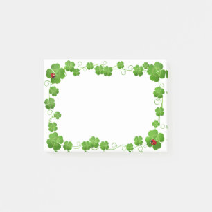 Schöne 4-Leaf Clovers & Ladybugs Post-it Not Klebezettel