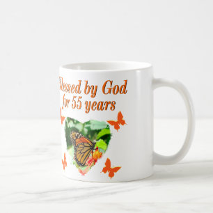 SCHÖNE 55. GEBURTSTAG BUTTERFLY KAFFEETASSE
