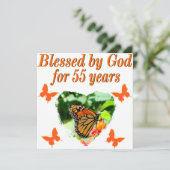 SCHÖNE 55. GEBURTSTAG BUTTERFLY KARTE (Stehend Vorderseite)