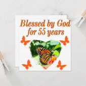 SCHÖNE 55. GEBURTSTAG BUTTERFLY KARTE (Vorderseite/Rückseite Beispiel)