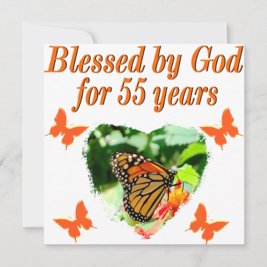 SCHÖNE 55. GEBURTSTAG BUTTERFLY KARTE (Vorderseite)