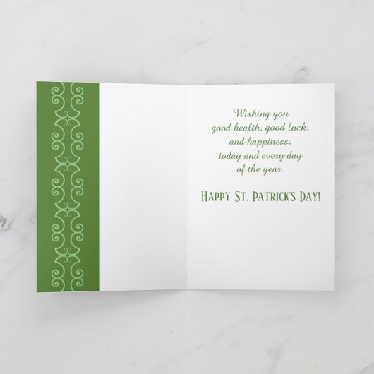 Schöne 5"x7" St. Patrick's Day Grußkarte Karte (Innenseite)