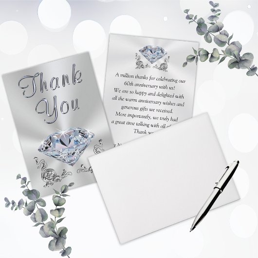 Schöne 60. Hochzeit Jubiläum Danke Karten