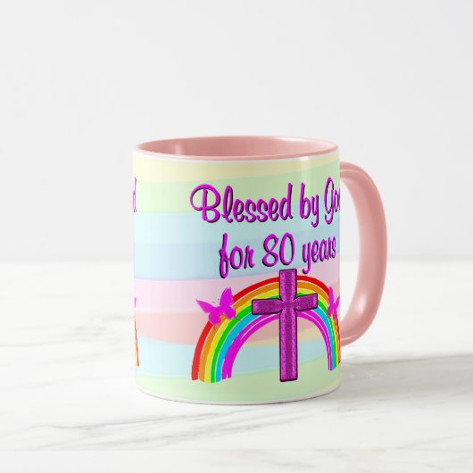 SCHÖNE 80. GEBURTSTAGSBLESSINGS TASSE (VorderseiteRechts)
