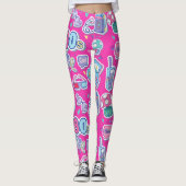 Schöne 80er Leggings Design Muster (Vorderseite)