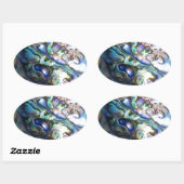 Schöne abalone Muschel Ovaler Aufkleber (Blatt)