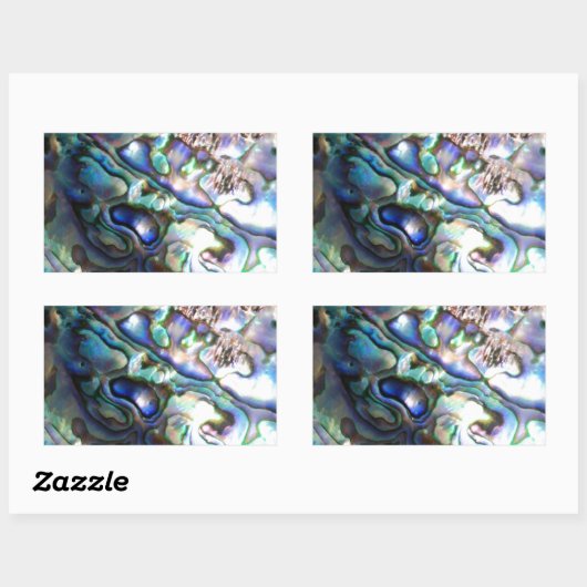 Schöne abalone Muschel Rechteckiger Aufkleber (Blatt)