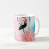 Schöne Abbildung mit gezeichnet rosa Flamingo an Kaffeetasse (VorderseiteRechts)