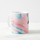 Schöne Abbildung mit gezeichnet rosa Flamingo an Kaffeetasse (Vorderseite Links)