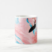 Schöne Abbildung mit gezeichnet rosa Flamingo an Kaffeetasse (Mittel)