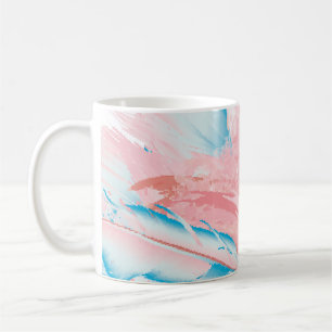 Schöne Abbildung mit gezeichnet rosa Flamingo an Kaffeetasse