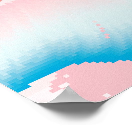 Schöne Abbildung mit gezeichnet rosa Flamingo an Poster (Ecke)