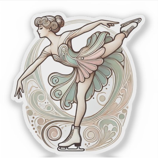 Schöne Abbildung Skater Aufkleber (Vorderseite)