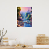 Schöne Abend Street Mote View, Digital Art Poster (Küche)