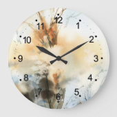Schöne Abstrakte Aquarellmalerei Große Cloc Große Wanduhr (Vorderseite)