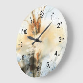 Schöne Abstrakte Aquarellmalerei Große Cloc Wanduhr (Winkel)