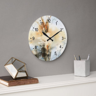 Schöne Abstrakte Aquarellmalerei Große Cloc Wanduhr