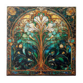 Schöne Abstrakte Art Deco Nouveau Keramik Tile Fliese (Vorderseite)