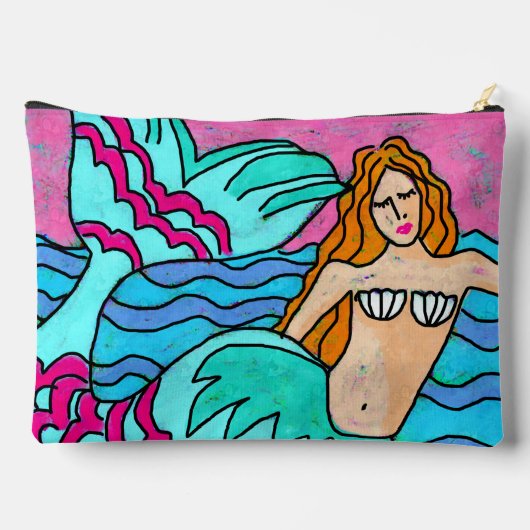 Schöne Abstrakte Art Mermaid Zubehörtasche (Rückseite)