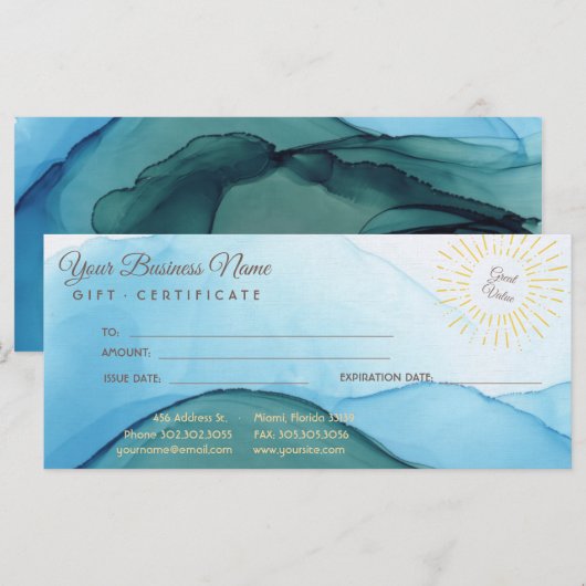 Schöne Abstrakte blaue Aquarellfarbe (Vorne/Hinten)