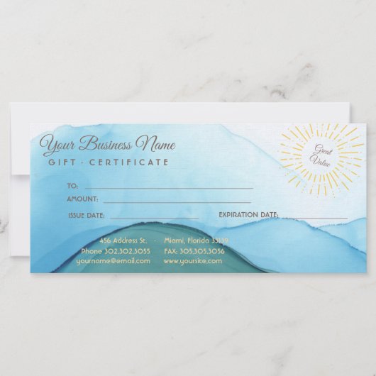 Schöne Abstrakte blaue Aquarellfarbe (Vorderseite)